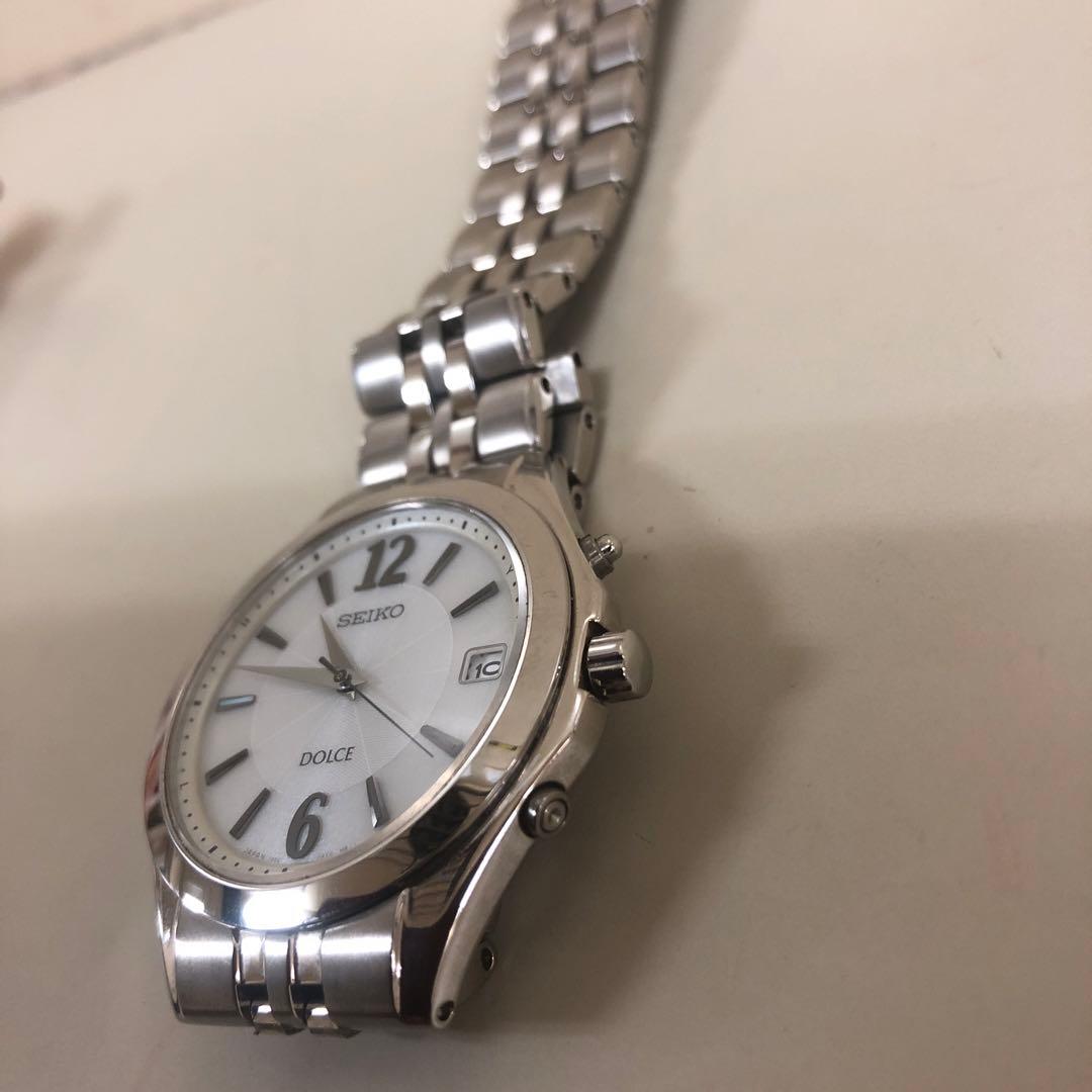 値下げSEIKO DOLCE ソーラー電波腕時計 シルバー