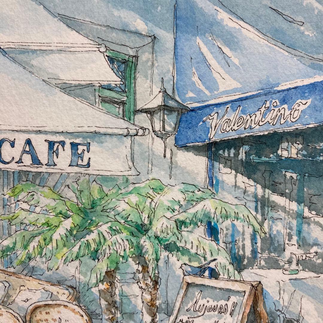 【真作】内田新哉「VALENTINO」水彩原画 直筆サイン 裏書き有り 絵画