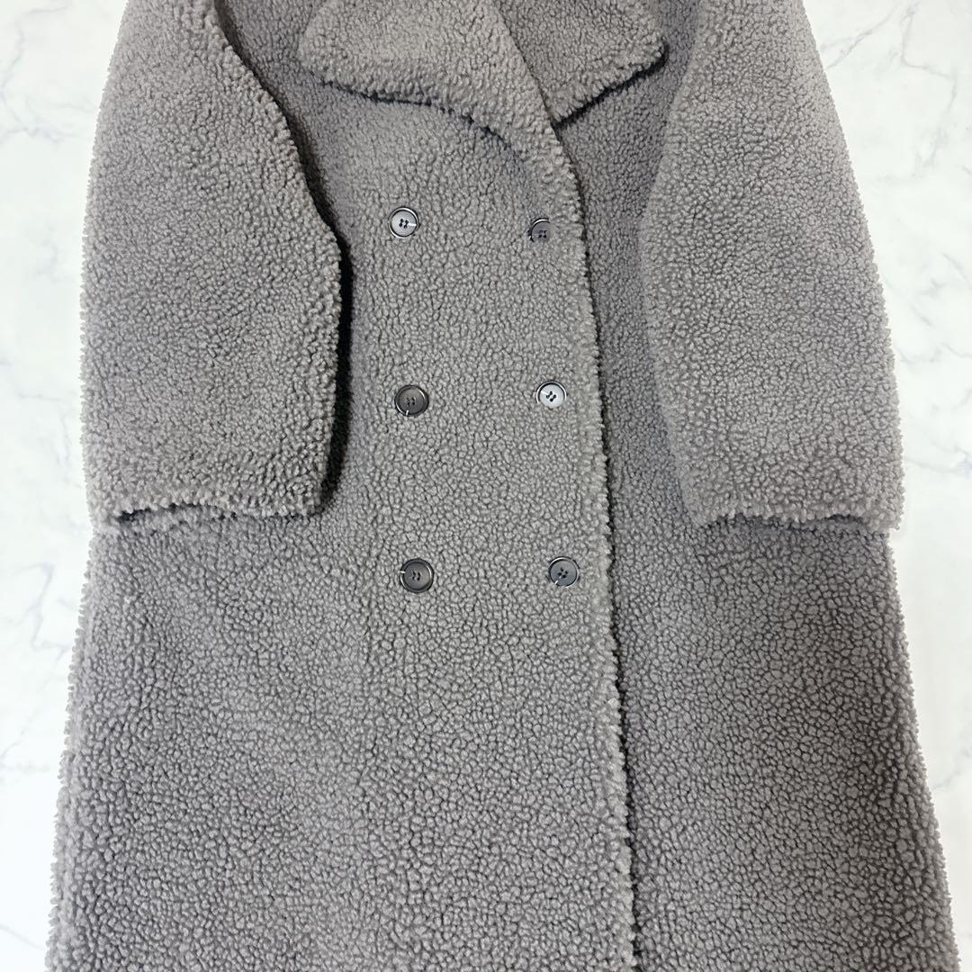✨美品 即完売品✨ ZARAダブル テディベアコート ボア グレー ロング L