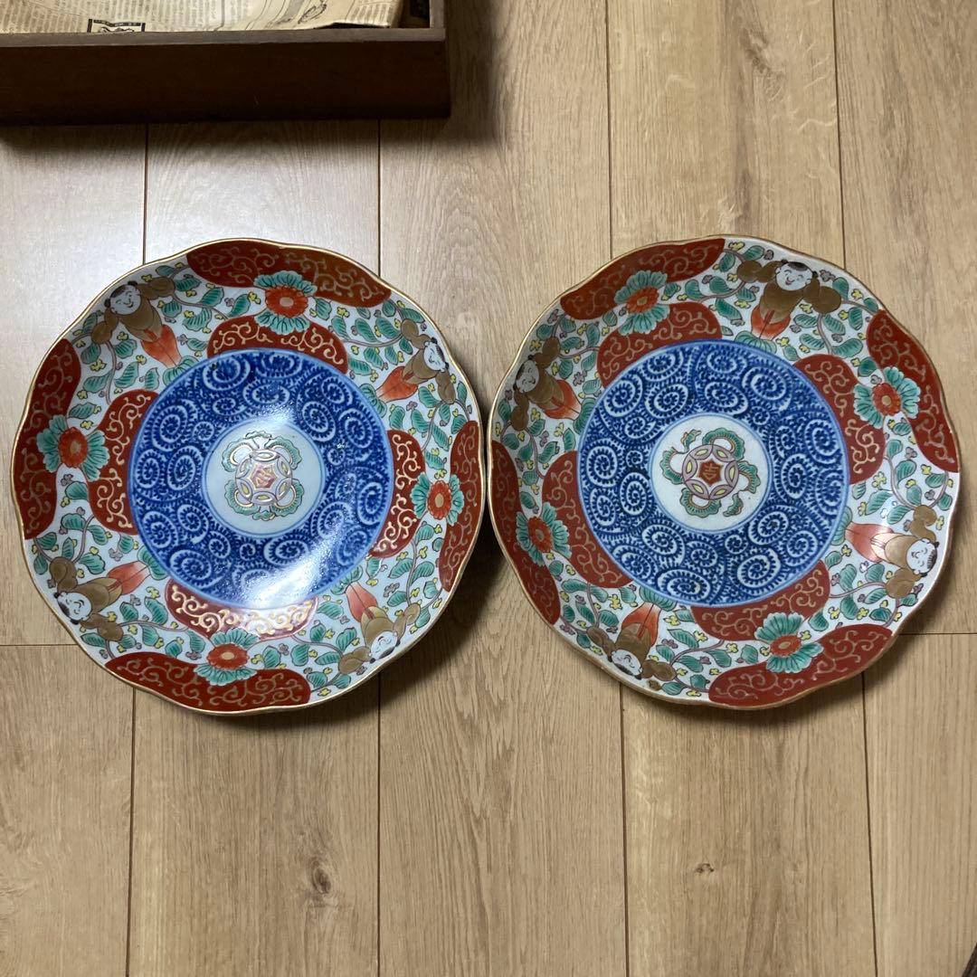 南京　錦平三重　大皿　2枚セット