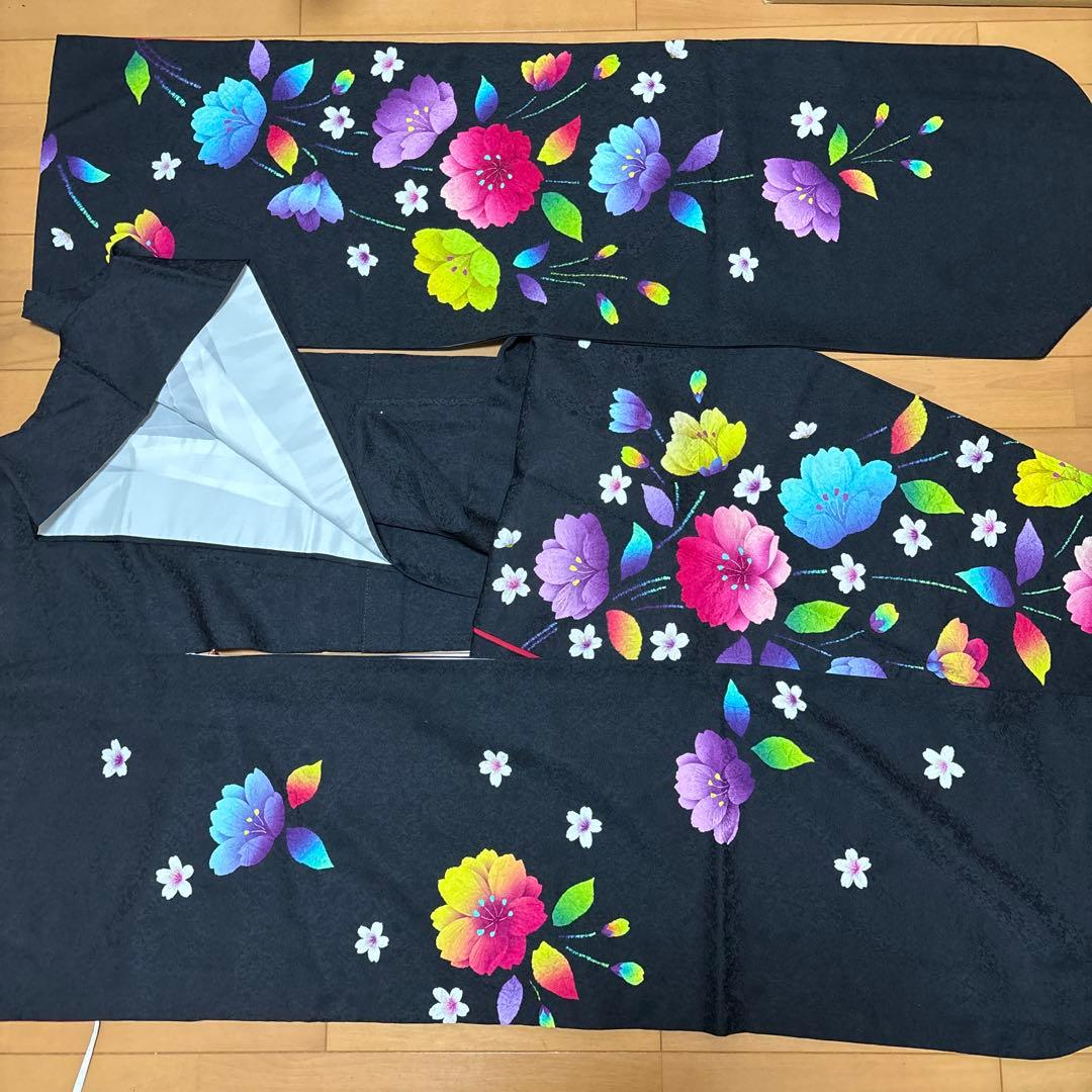 【12/19】振袖☆パステル花柄（黒色）