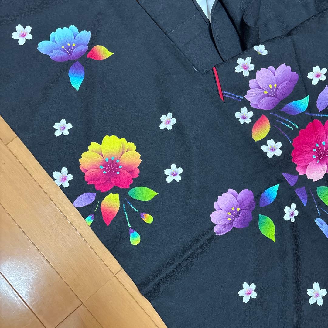 【12/19】振袖☆パステル花柄（黒色）