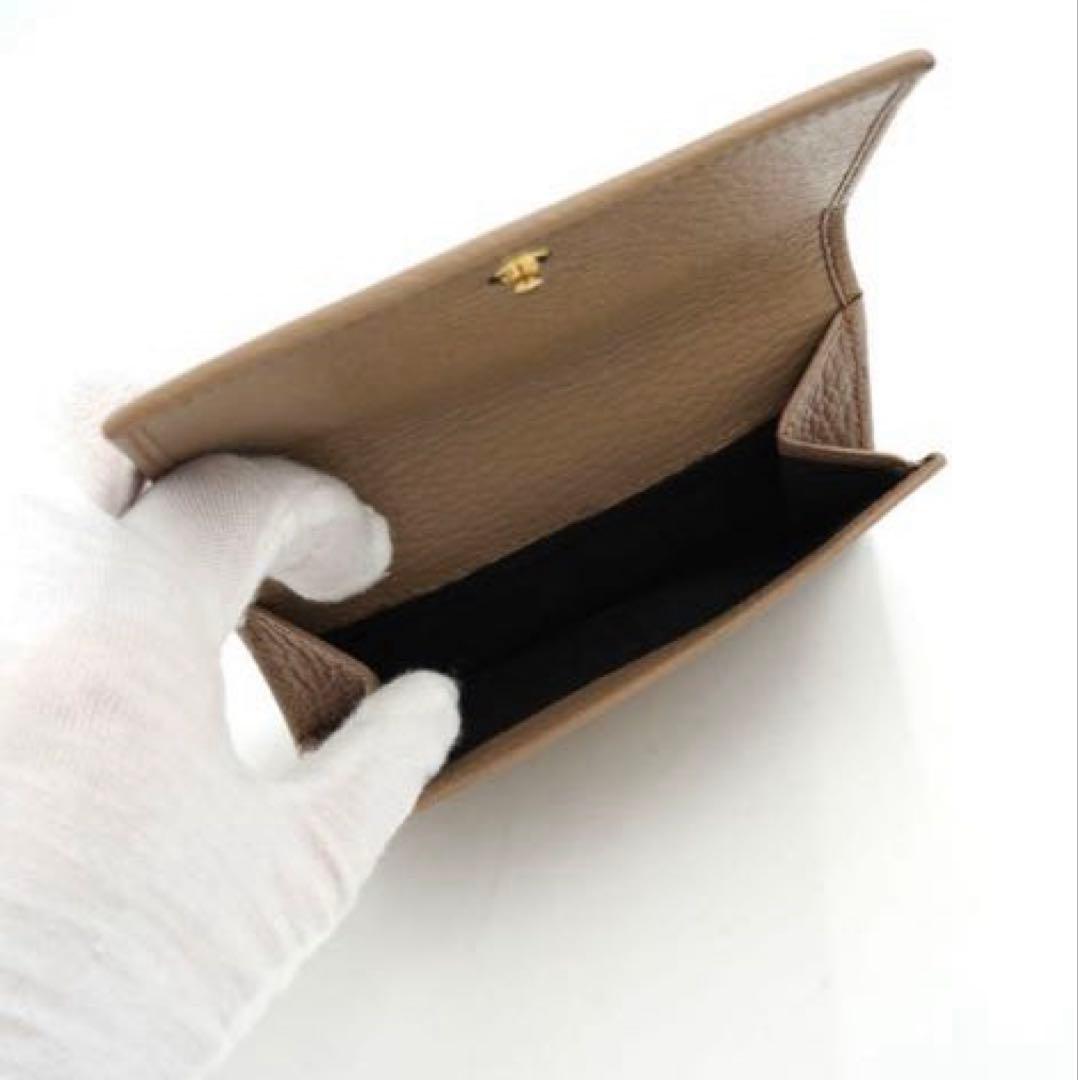 【ほぼ未使用】GUCCI ミニ財布　マーモント　三つ折り　GGロゴ 刻印