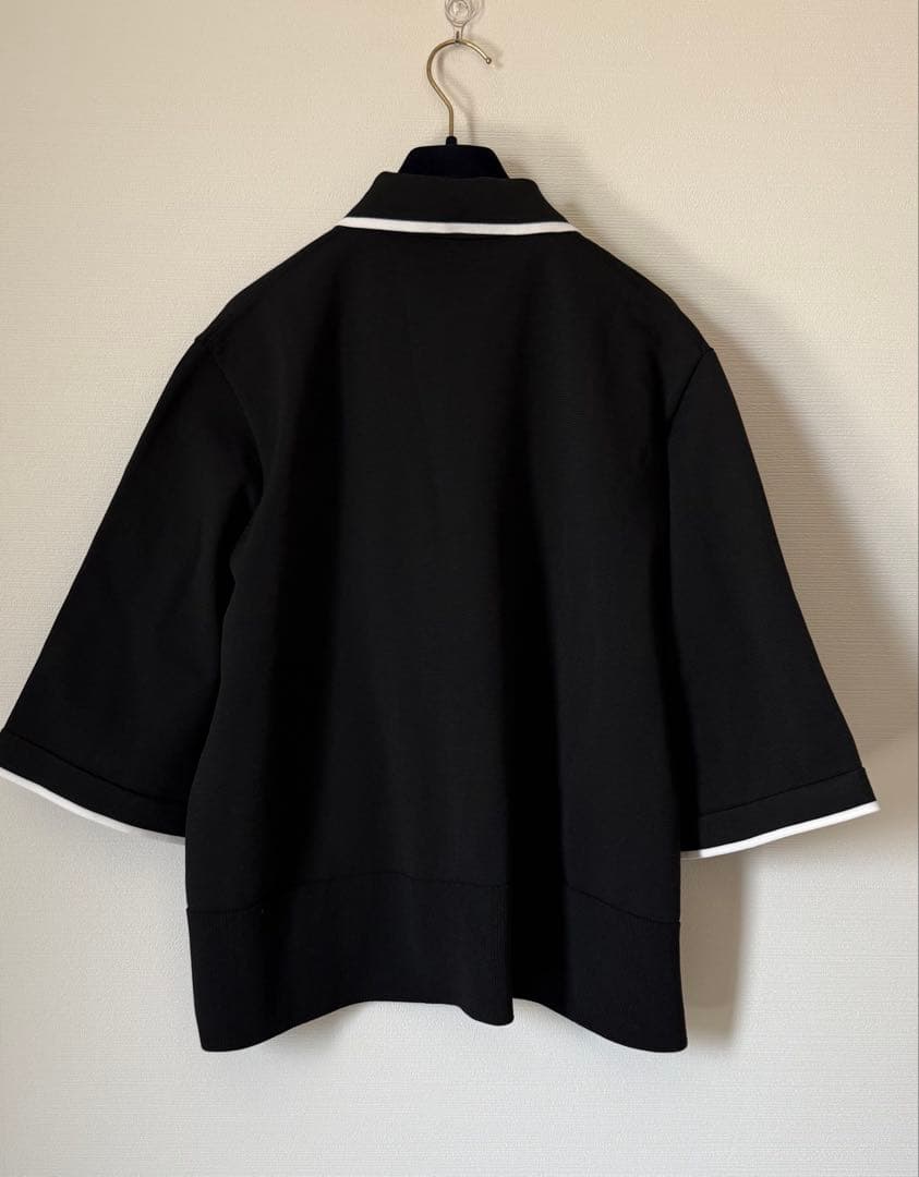 UNITED ARROWS ミニマル フリル ポロニット　黒