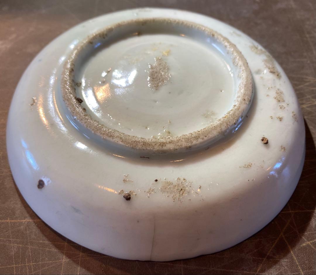 中国汕頭・スワトウ染付絵皿　鑑賞台付 沈船品・ヴィンテージ　レア ・台湾茶器