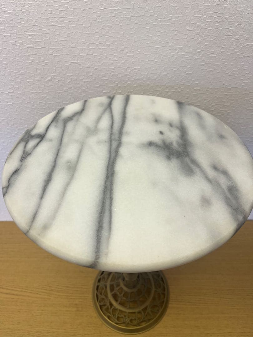 大理石 フラワースタンド 花台 サイドテーブル インテリア 装飾　円形テーブル