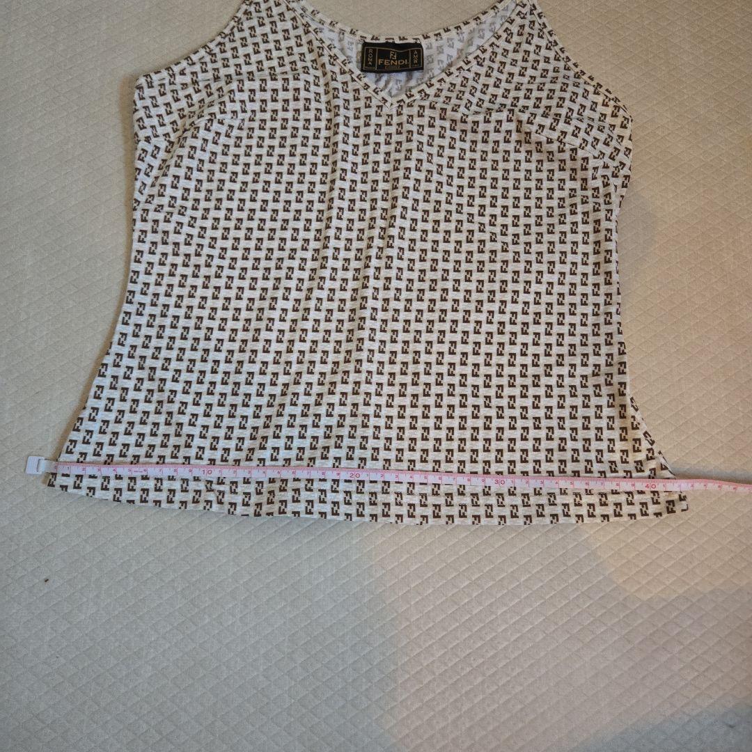 【美品】FENDI フェンディ ズッカ柄 タンクトップ キャミソール イタリア製