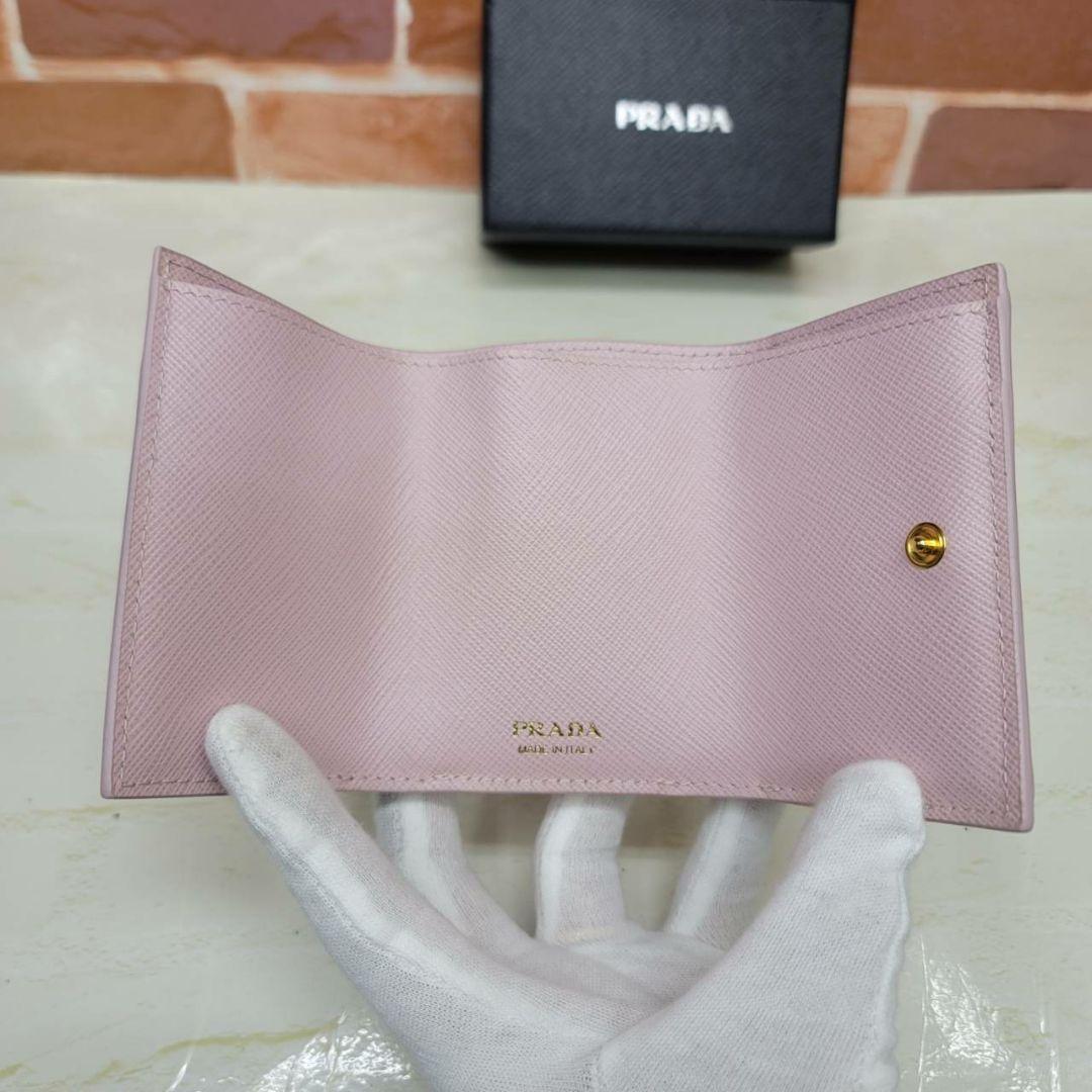 美品PRADA☆鑑定済☆サフィアーノ 1MH021 ピンク ミニ プラダ財布