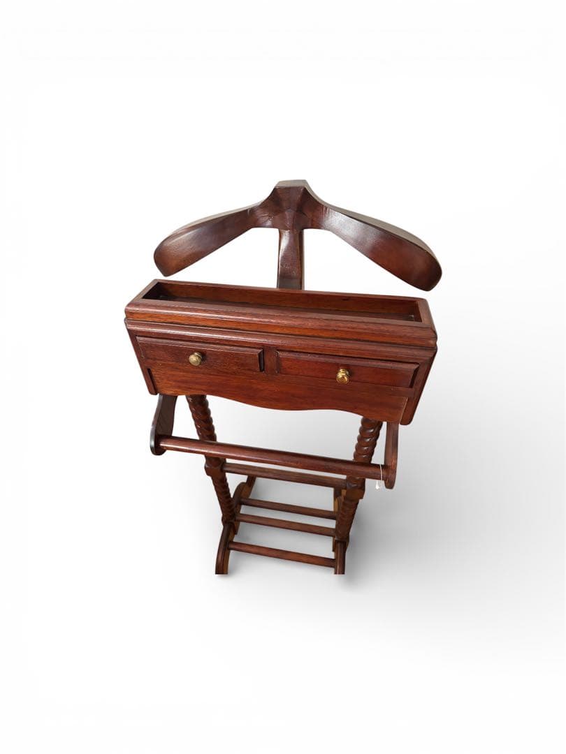 アンティーク調ハンガーラック　マホガニー無垢