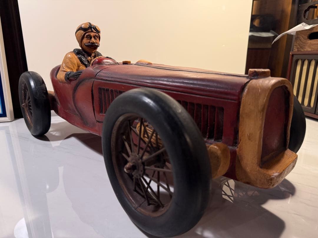 1920年代 ブガッティ風 レーシングカー 樹脂製模型 ヴィンテージ風 オブジェ
