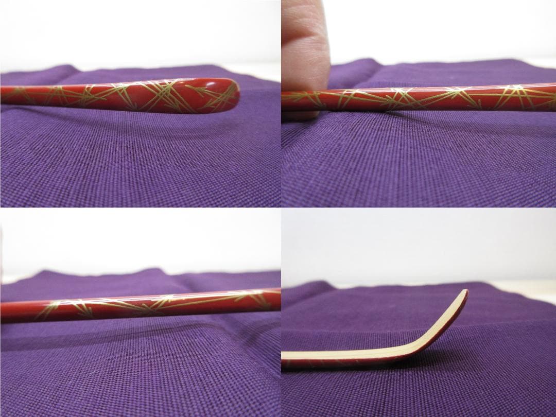 送料込【逢絢亭】茶道具 茶杓 松葉茶杓 裏朱塗 大徳寺 藤井誡堂 共箱入り