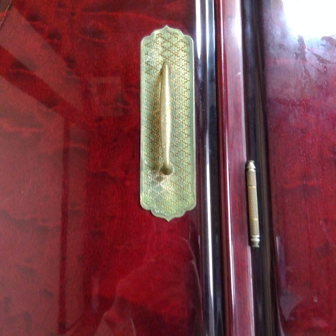 洋風和ダンス 高級婚礼家具 整理箪笥　昭和レトロ エンジ色 花柄