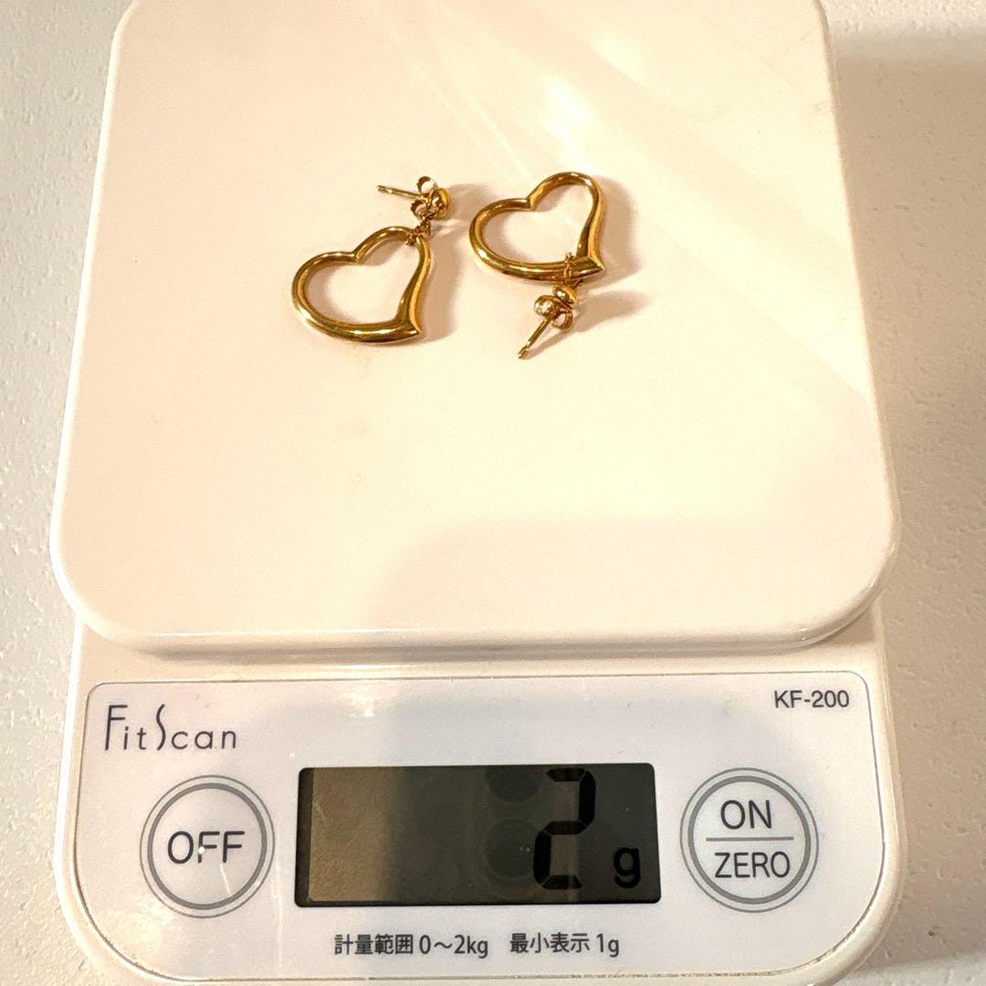 18金 ハート型ピアス