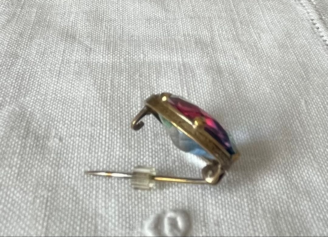 アイリスガラス★ブローチ★ビンテージ★大粒