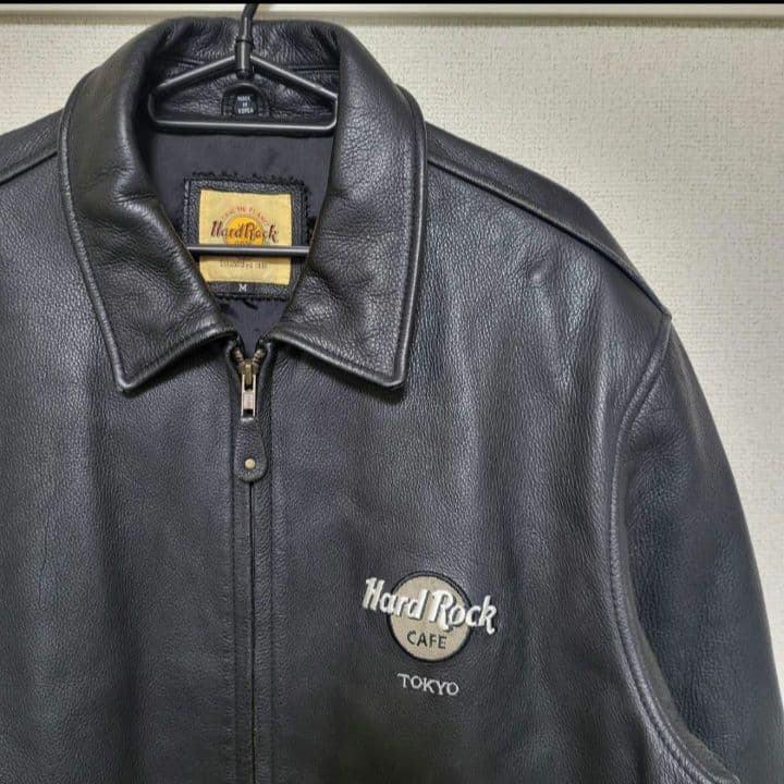18900□Hard Rock CAFE レザージャケット 牛革 bc11yt