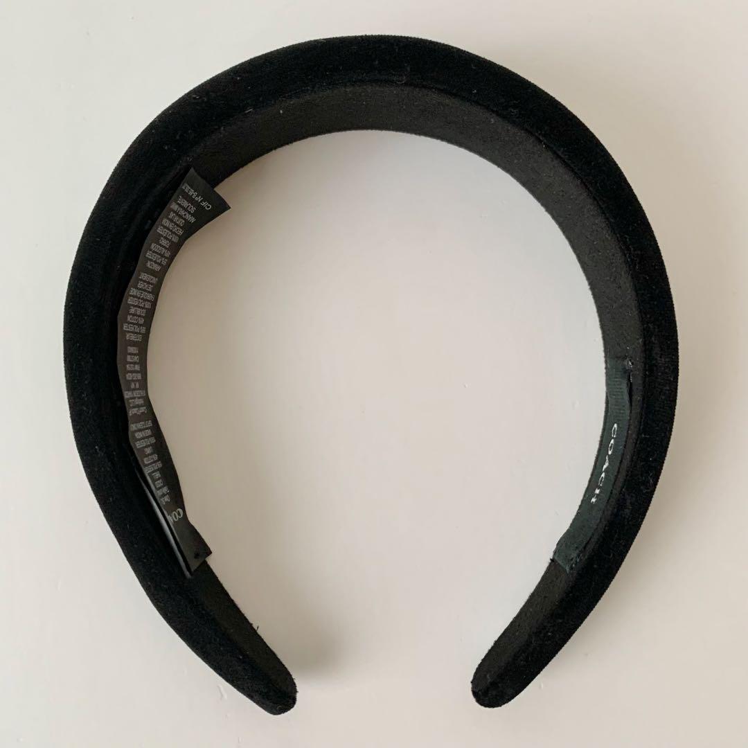 【COACH】コーチ　ベルベット　ヘッドバンド　カチューシャ　新品　ブラック　黒