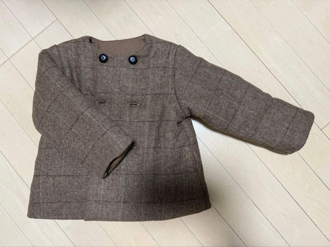 (試着のみ)Maison Morelle コート　ブラウンチェック　36m