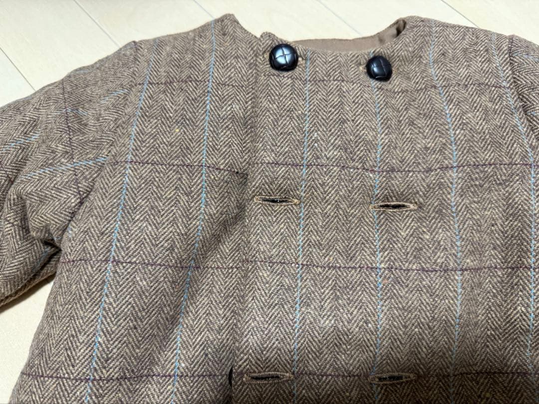 (試着のみ)Maison Morelle コート　ブラウンチェック　36m