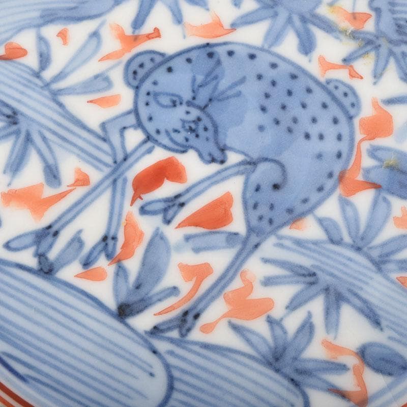 中国　赤絵　花鳥神獣文　小皿　四客　C　9087