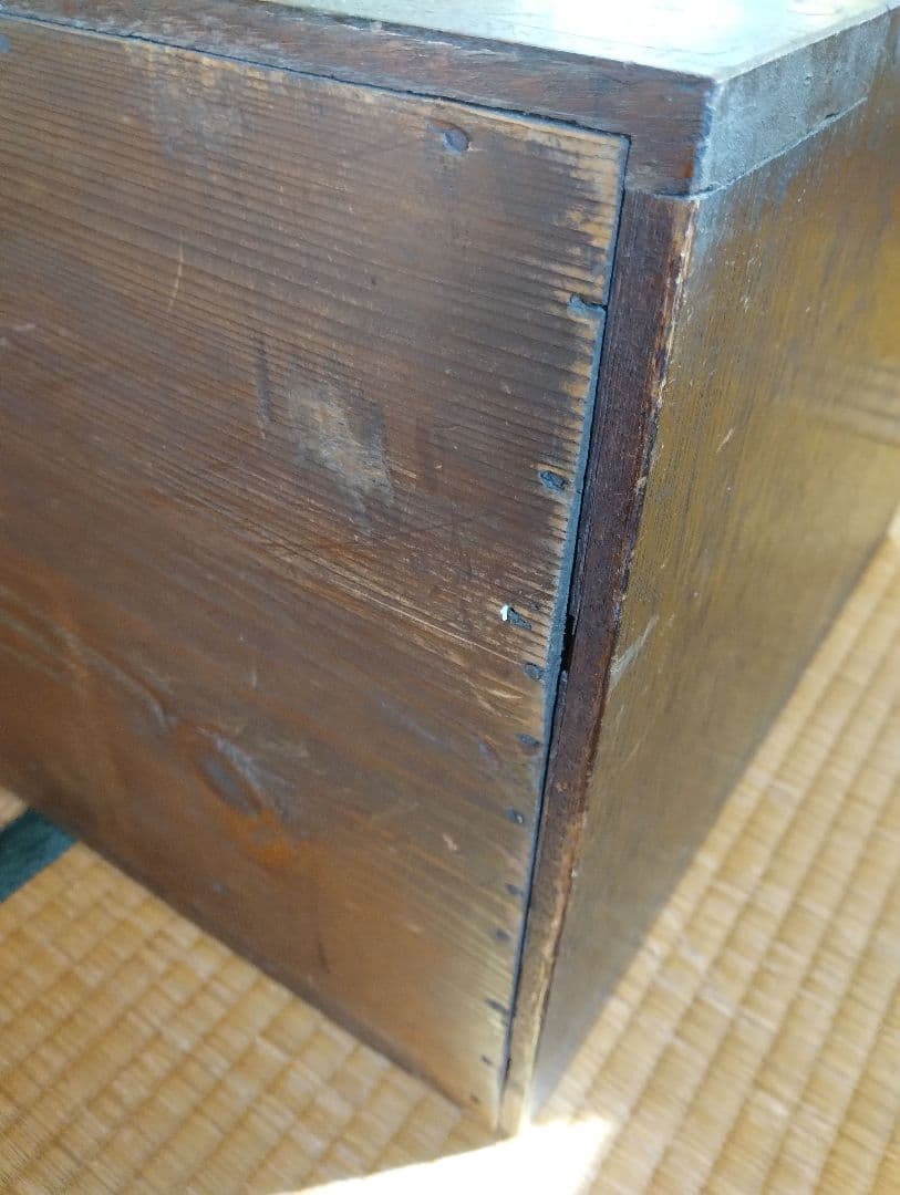 木製引き出し　整理タンス 　箪笥　2段　昭和レトロ　和骨董　古家具　無垢材ベンチ