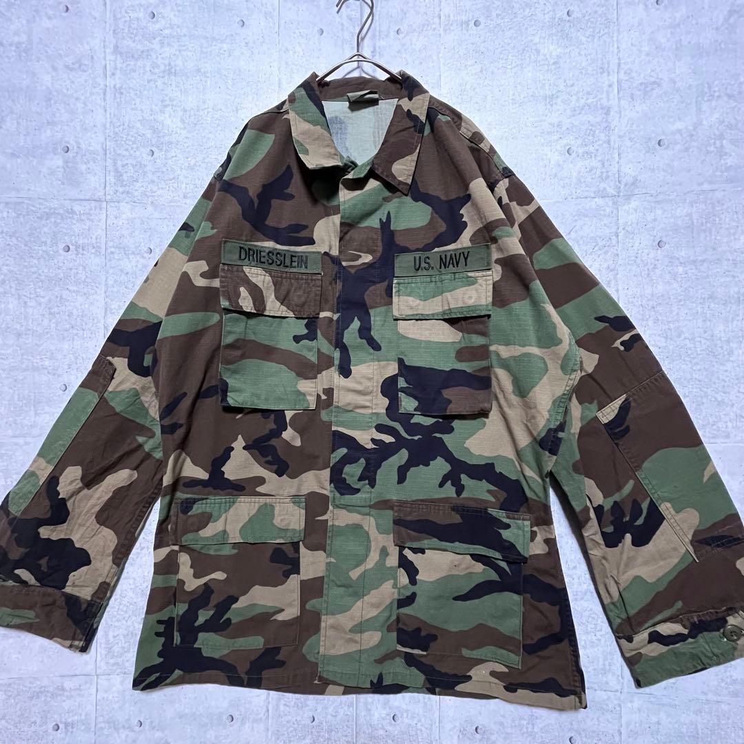 j116 US NAVY ウッドランドカモ コンバットジャケット ミリタリー