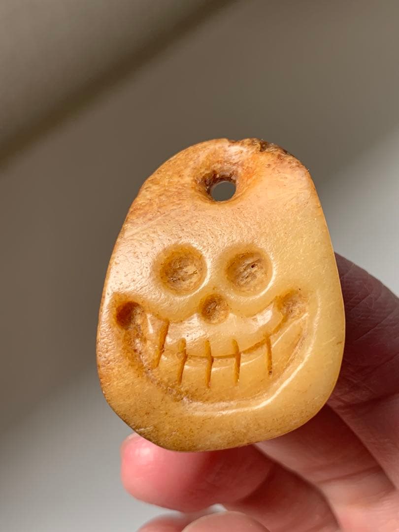 呪物　カパラ　天珠　チベット　カパーラ　頭蓋骨　根付　クマントーン　プラクルアン