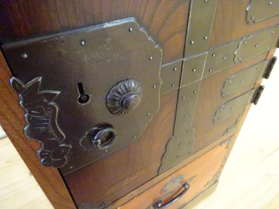 時代箪笥　船箪笥　帳場箪笥　重厚金具　小物収納　古民家家具