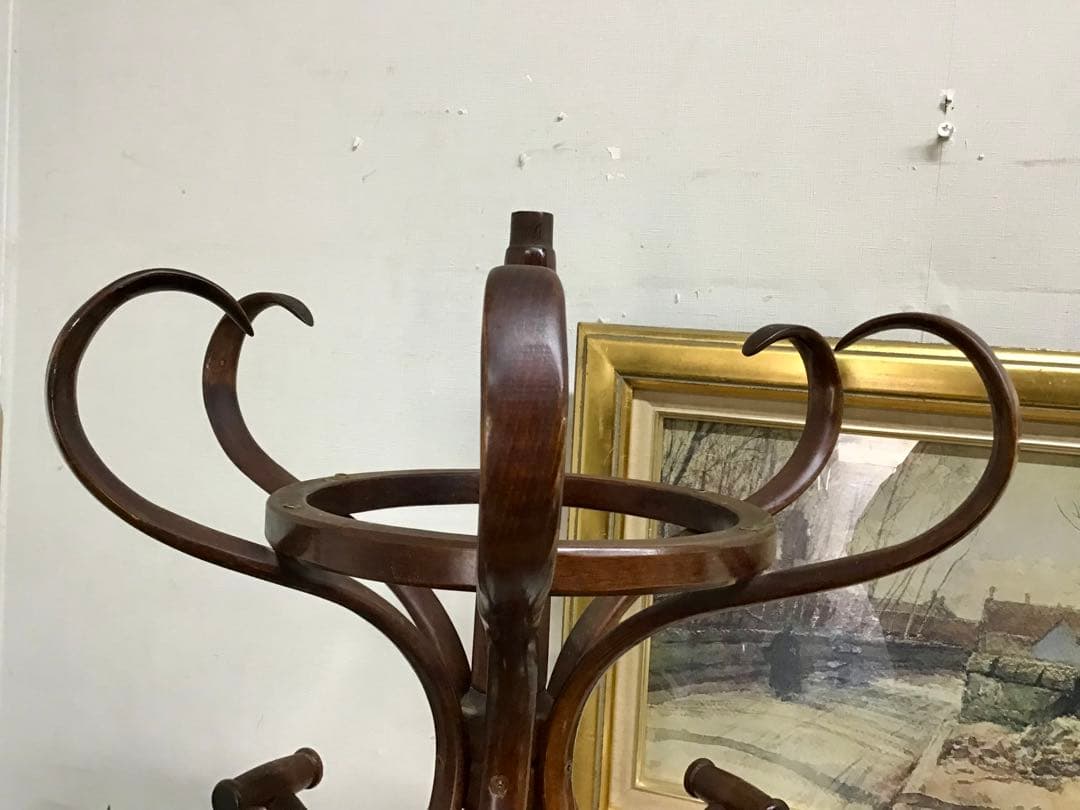 管303☆英国製☆アンティーク☆曲木☆コートハンガー☆ハットハンガー