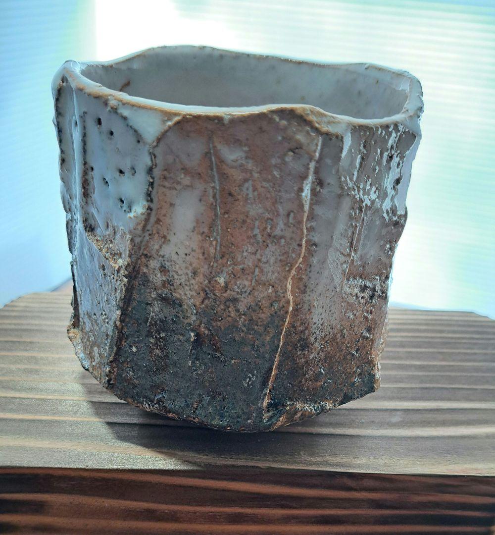 渋谷泥詩　萩焼　面取筒茶碗