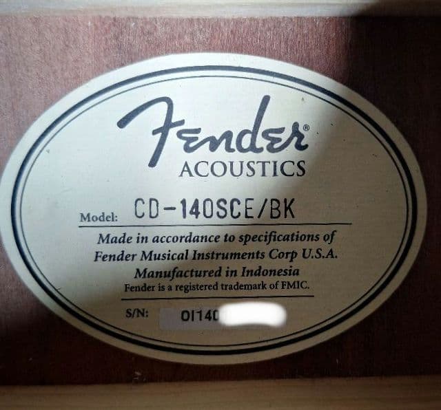 Fender CD-140SCE Black エレアコ ブリッジリペア品
