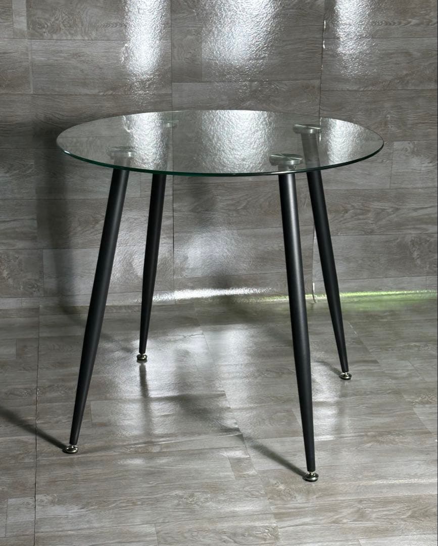 丸テーブル オシャレ 強化ガラス テーブル ラクラク組立 新品 未使用