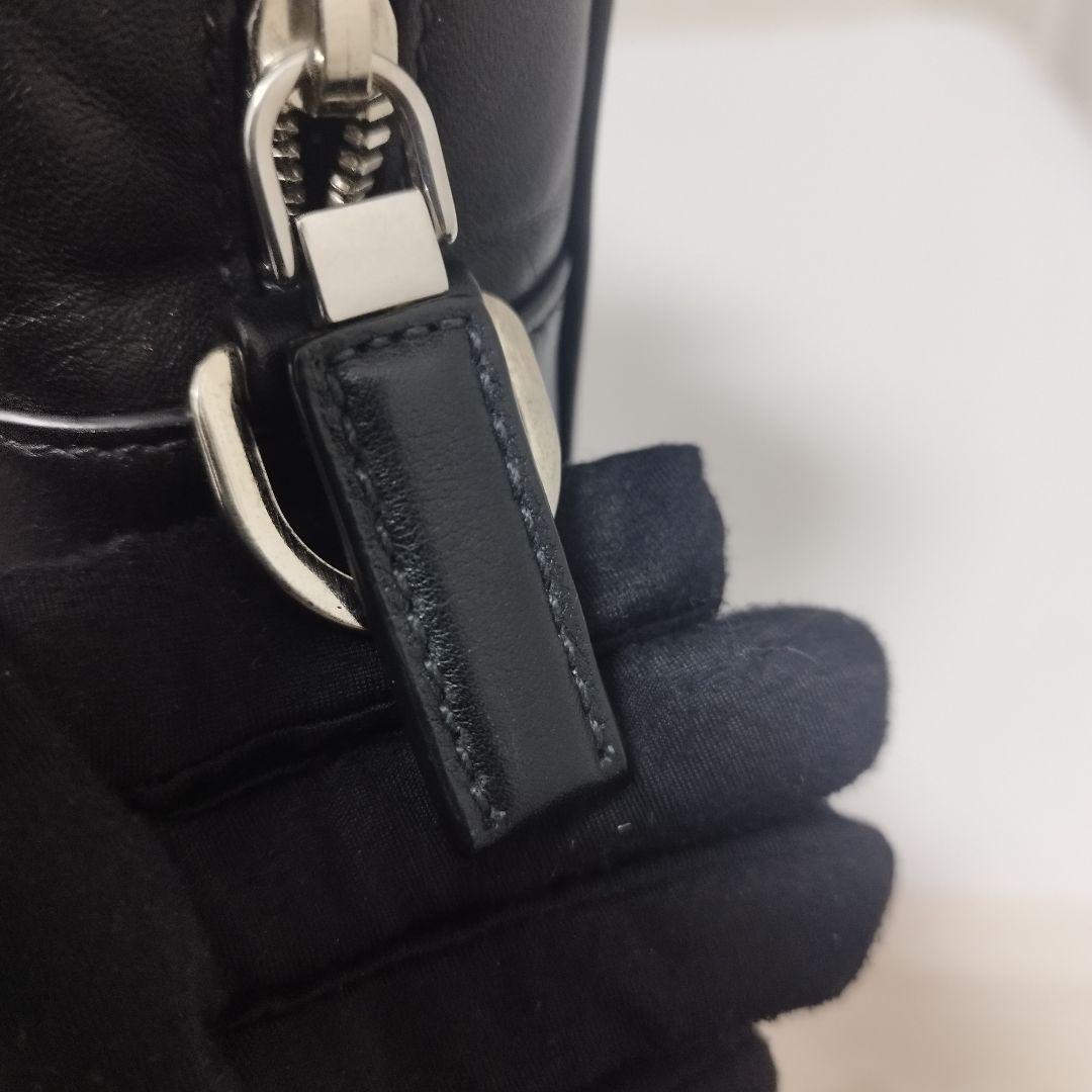 極美品☆　プラダ 2way　オールレザー　ビジネスバッグ　サイドロゴプレート