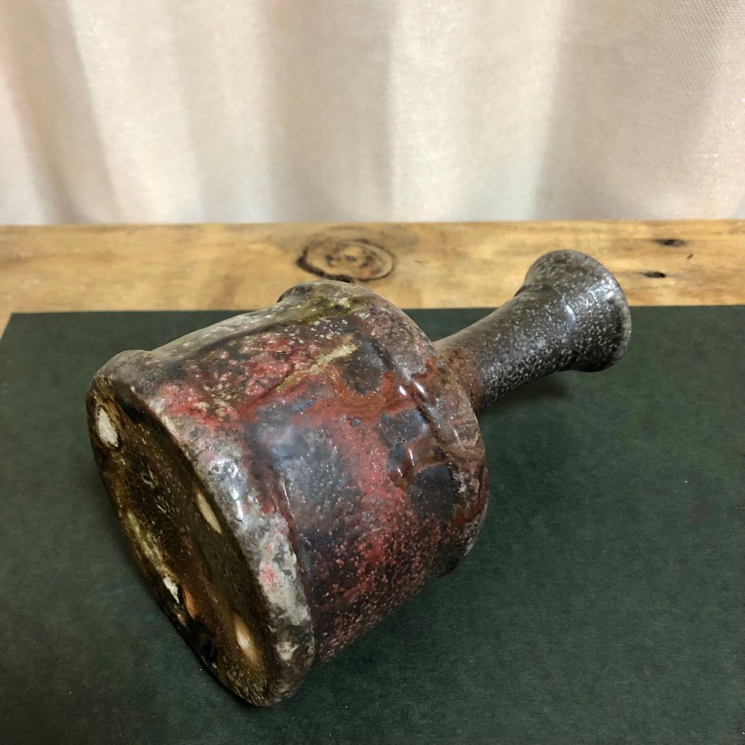 佐久知炎仙 秘色南蛮花器 共箱 茶道具