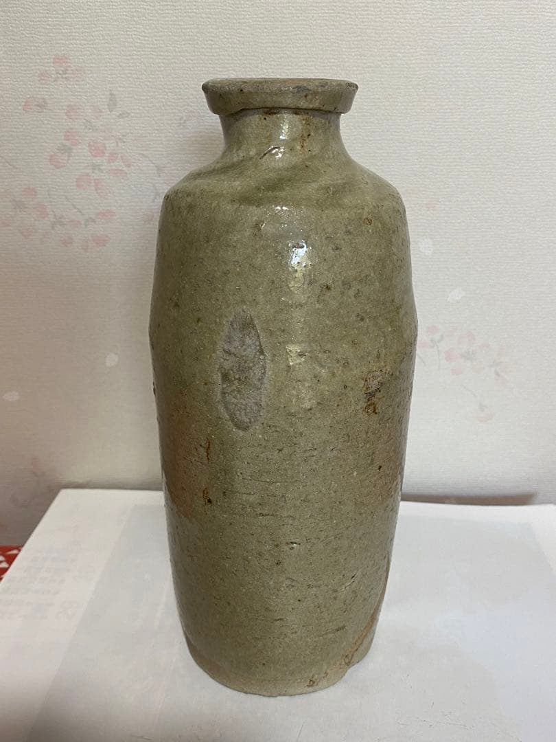 ♦古瀬戸 灰釉 徳利 酒器 江戸時代初期 一輪挿し 置物飾り 骨董品