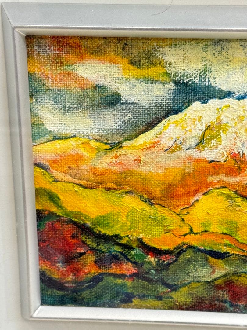 富士山 絵画 油絵 カラフル 手描き インテリア アート