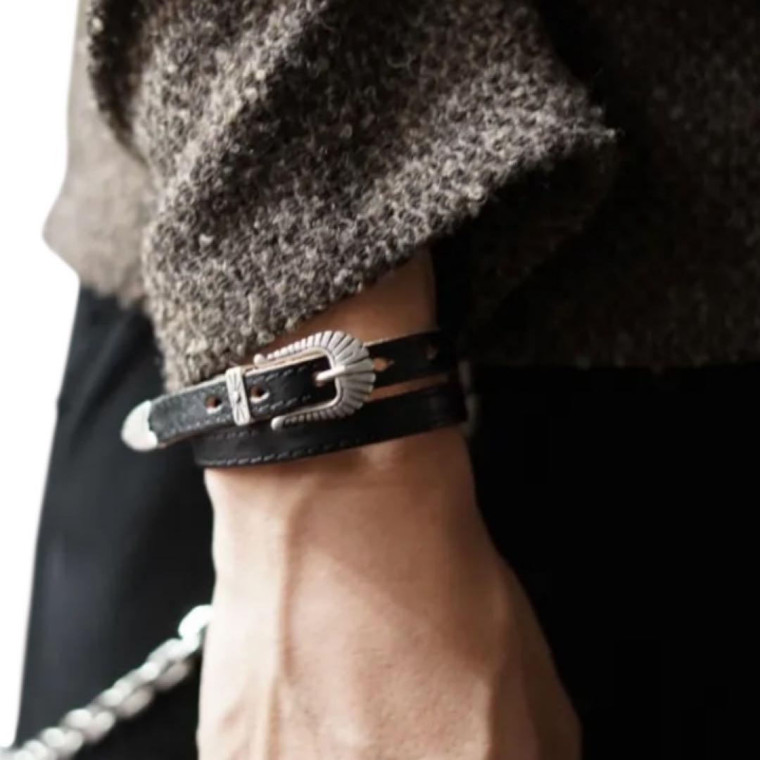 新品★ our legacy レザーブレスレット ネックレス コンチョ 本革