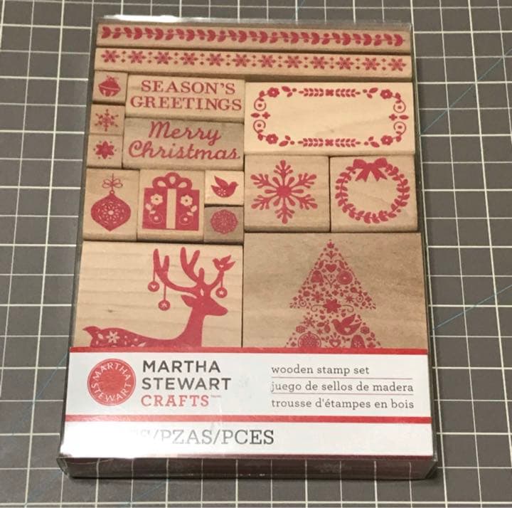 【Martha Stewart】マーサ クリスマスウッドスタンプ 2点セット