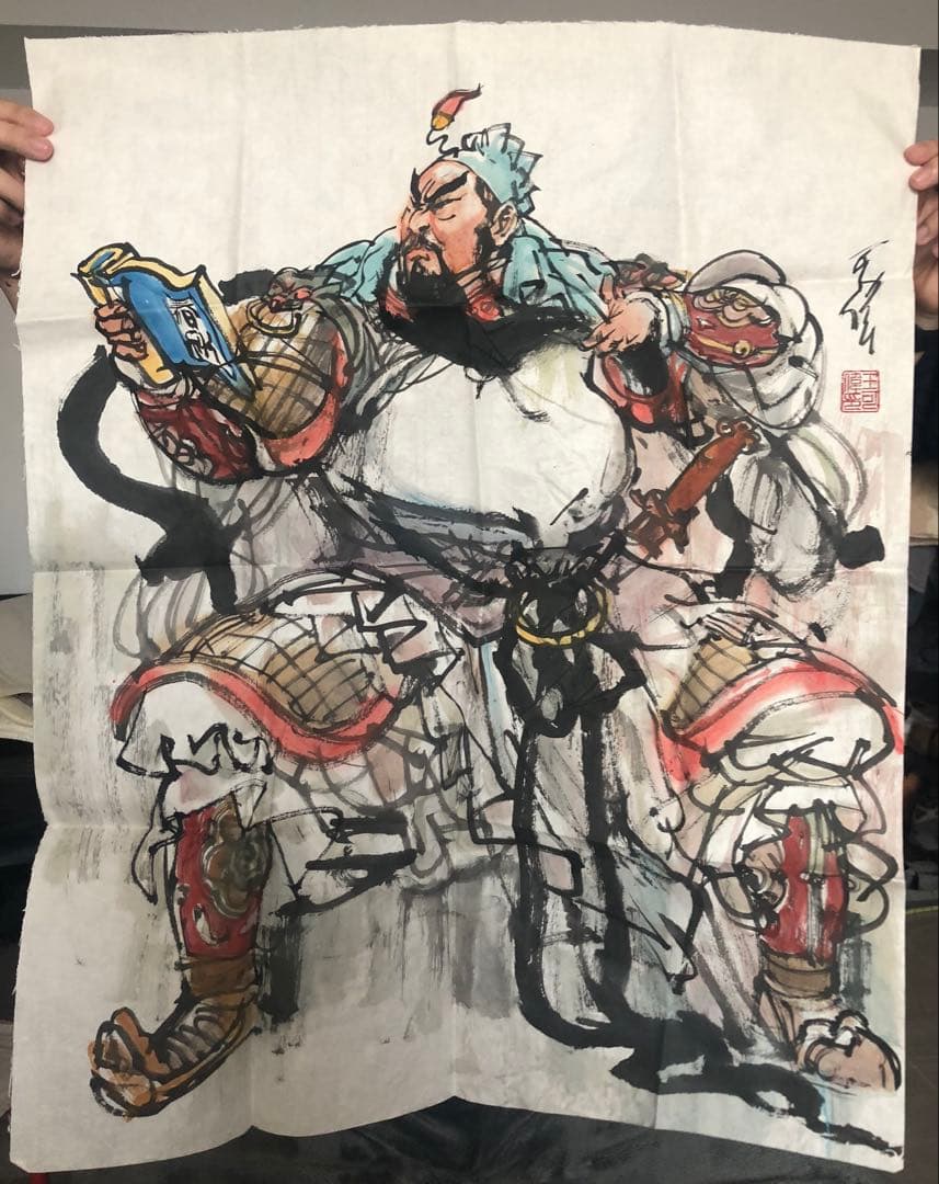 夜読春秋 関羽 関雲長 三国志の人物 水墨画