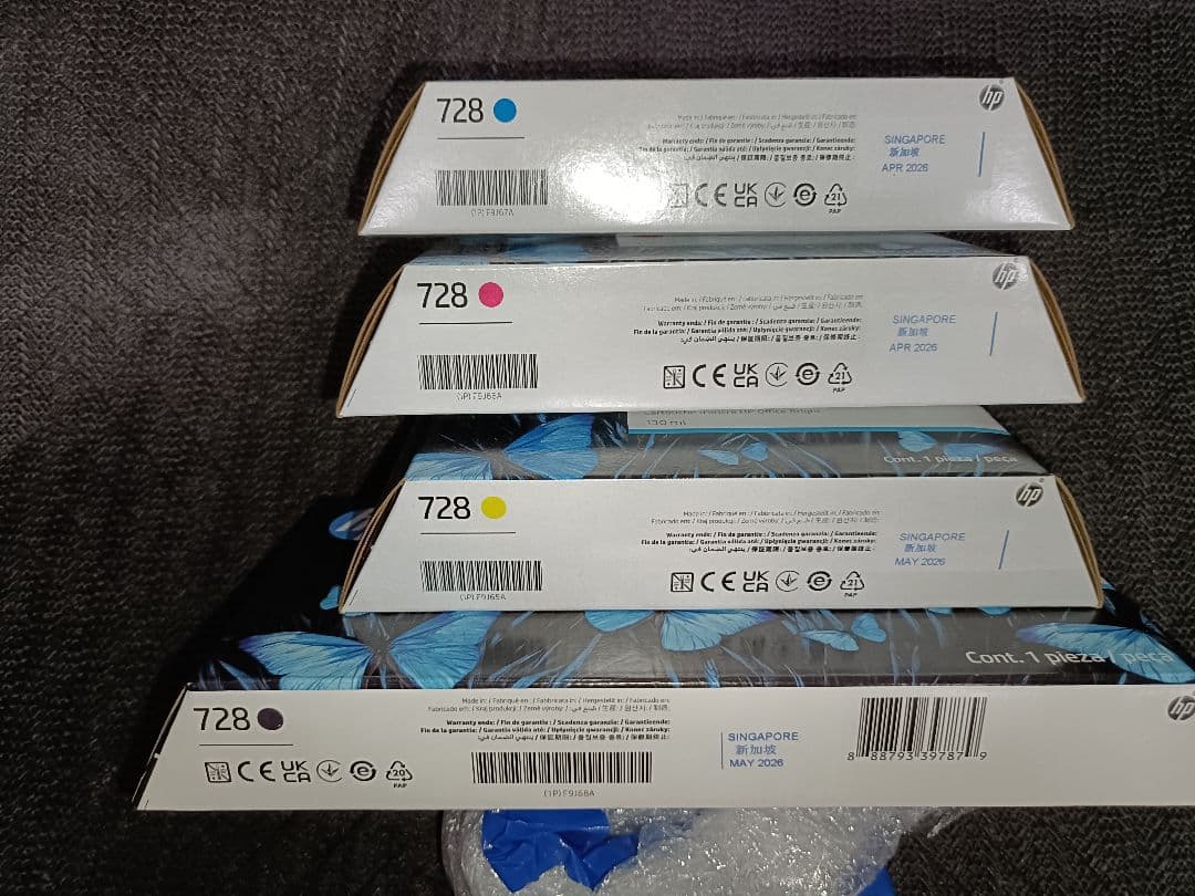 HP 728 インクカートリッジ 4色セット