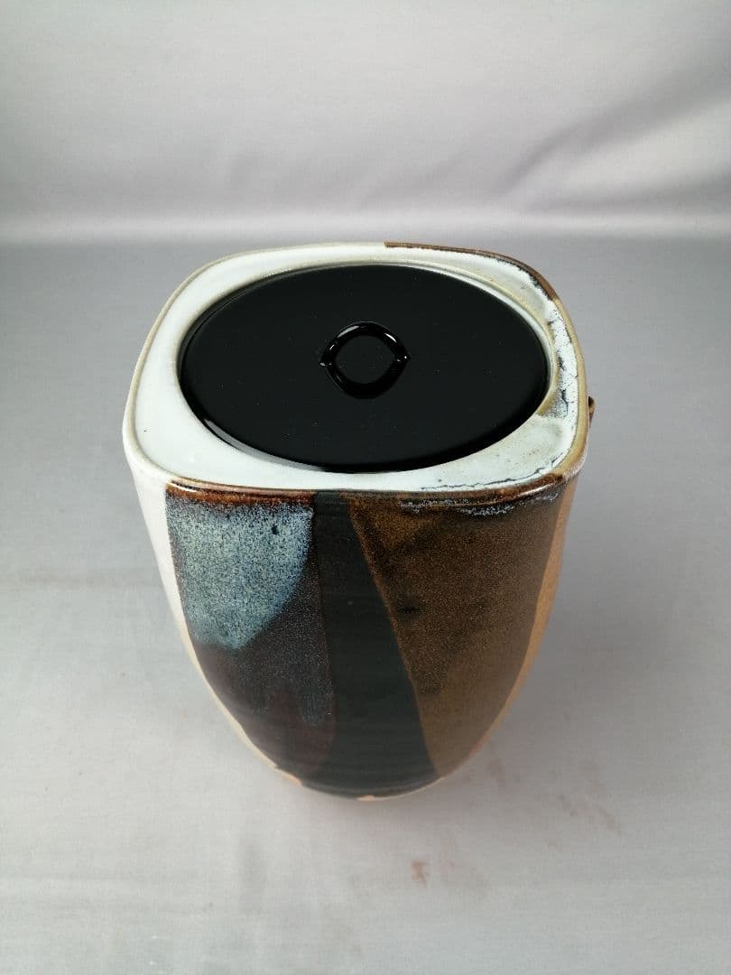 【茶道具】萬古焼　仁清写耳付水指　水指396