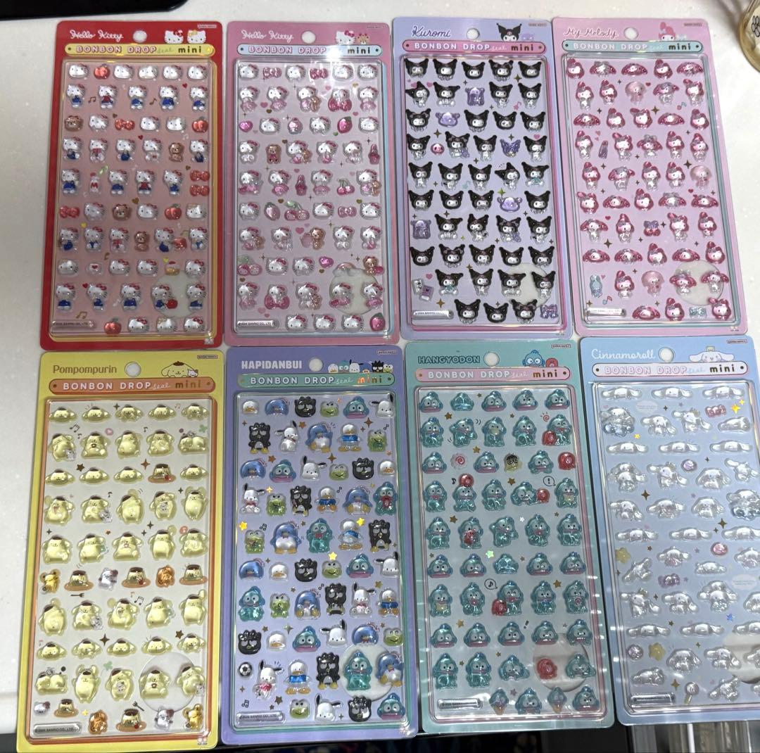 【正規品】ボンボンドロップシール　サンリオ　ミニ　8種セット