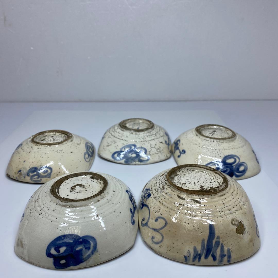 尾形乾山　染付皿5枚　共箱　トヒオ　東さ7-0323☆2F