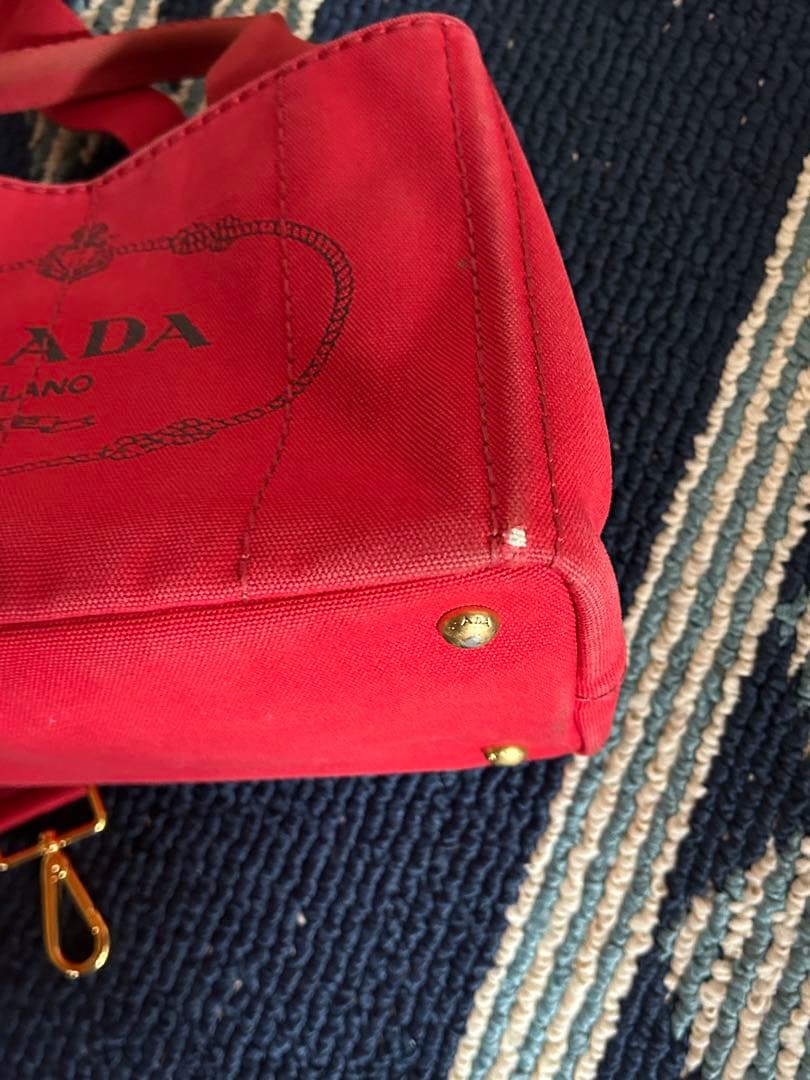 PRADA CANAPA カナパ　レッド トートバッグ赤プラダ