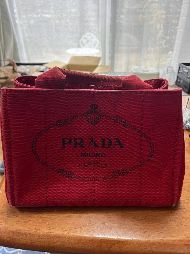 PRADA CANAPA カナパ　レッド トートバッグ赤プラダ