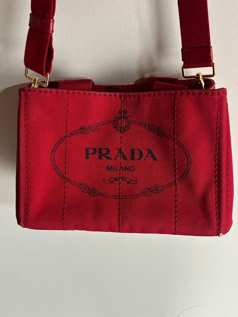 PRADA CANAPA カナパ　レッド トートバッグ赤プラダ