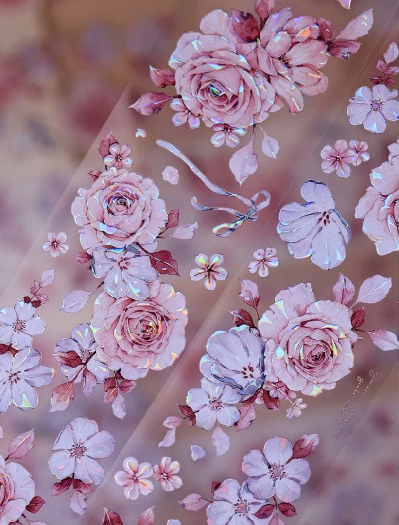 贝壳光 5.5cm×6m 朝雾 海外マスキングテープ 海外マステ　花