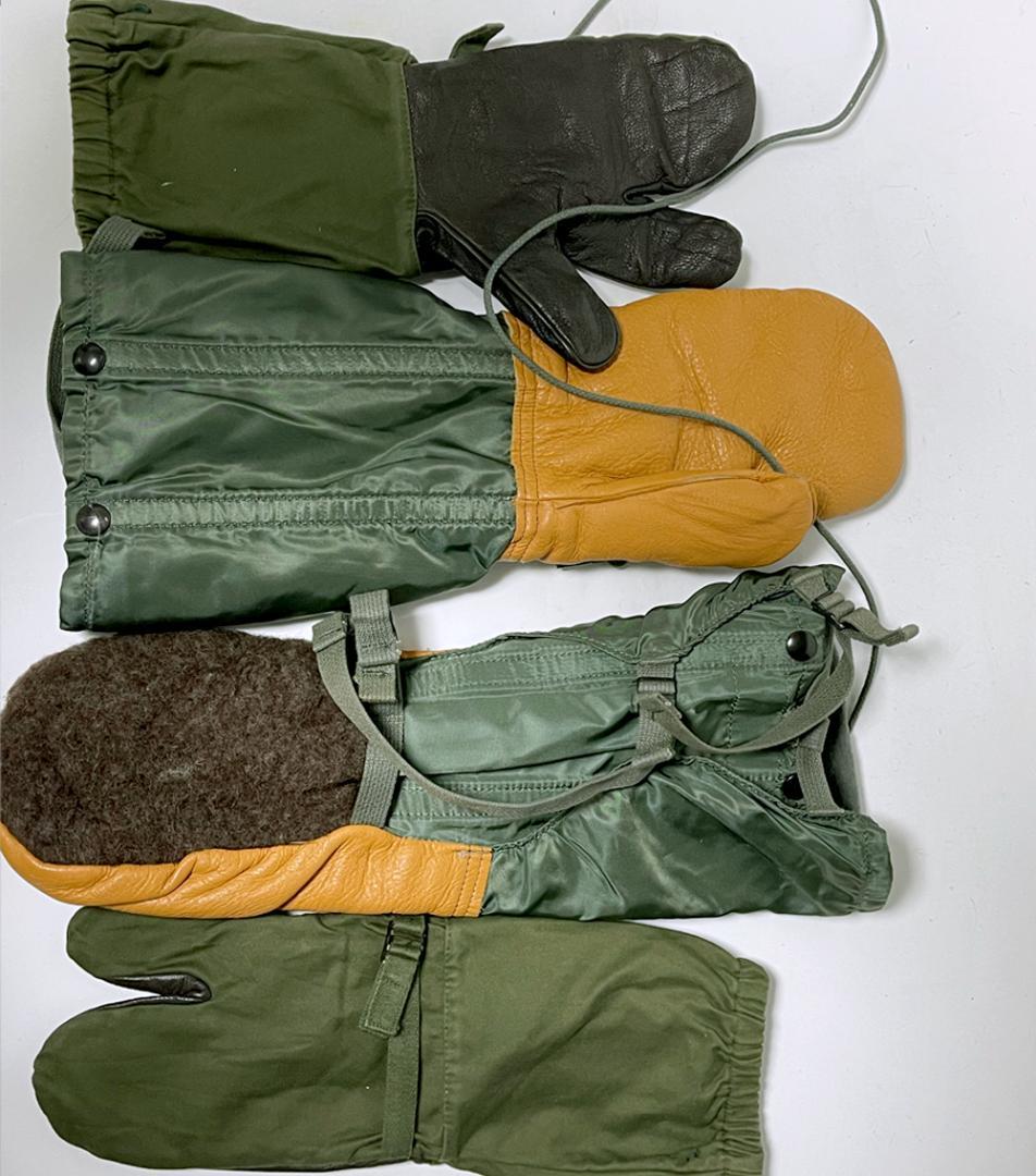 米軍実物 本革 レザー ウィンター ミトン グローブ セット ミリタリー