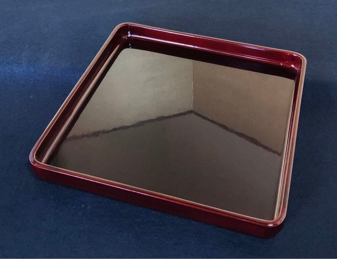 《R》春慶塗 四方膳5客 会席膳 銘々膳 隅丸 木製漆器 木箱　251216お5