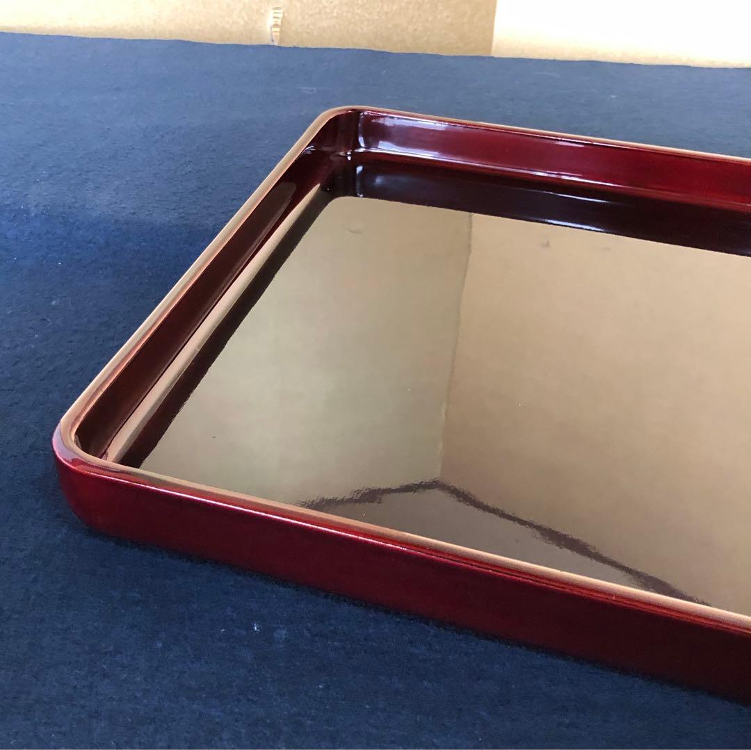 《R》春慶塗 四方膳5客 会席膳 銘々膳 隅丸 木製漆器 木箱　251216お5