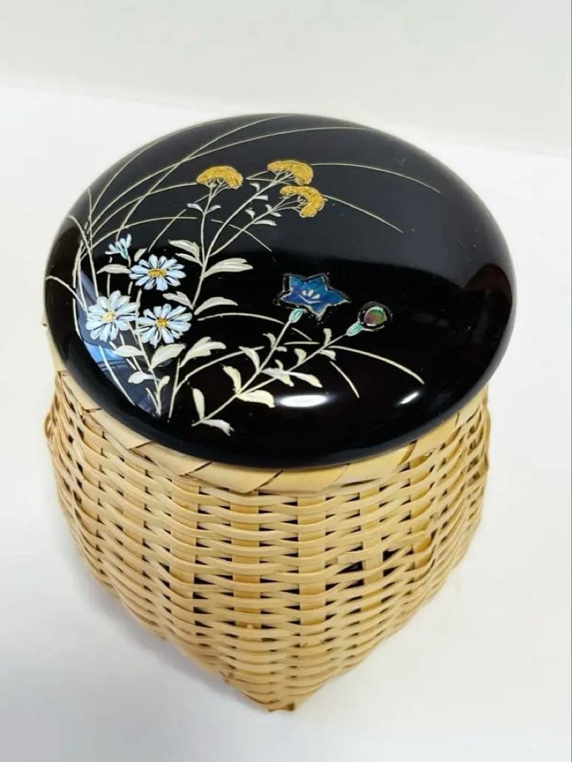 値下げ　新品未使用　茶道具 棗 秋草蒔絵　中林星山作